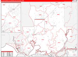 Vallejo-Fairfield Metro Area Wall Map Red Line Style 2026